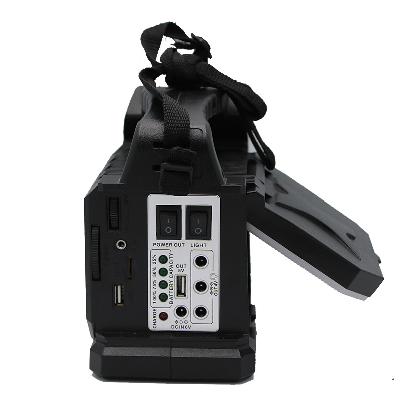 cmik outdoor solar energy storage power supply, solar Bluetooth speaker, radio, mobile phone charging and mobile lighting system Specification image
