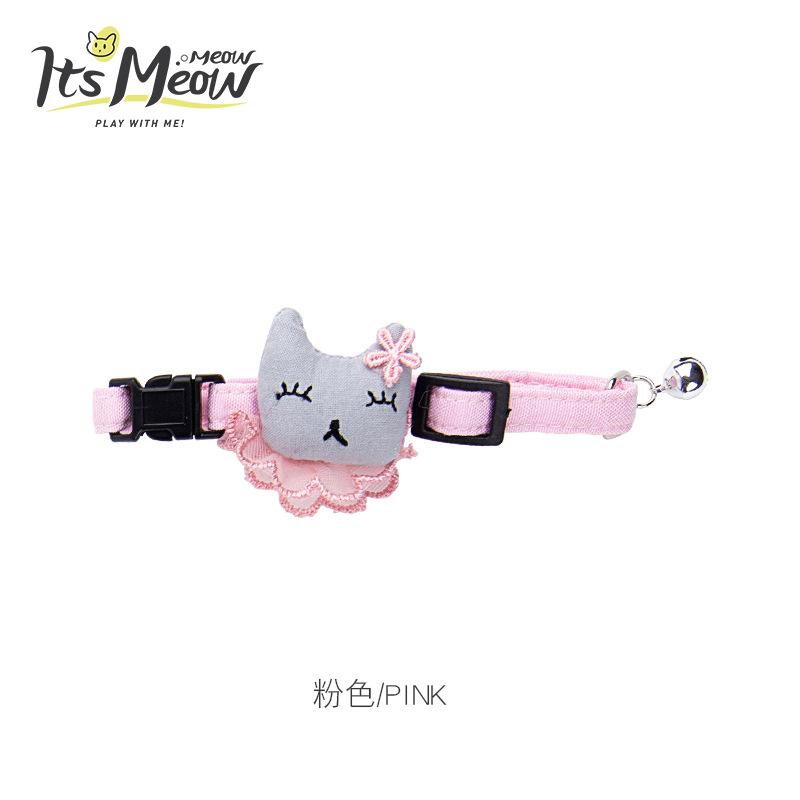 New rabbit lace pet collar with bell adjustable cat leash, one-piece consignment undefined
