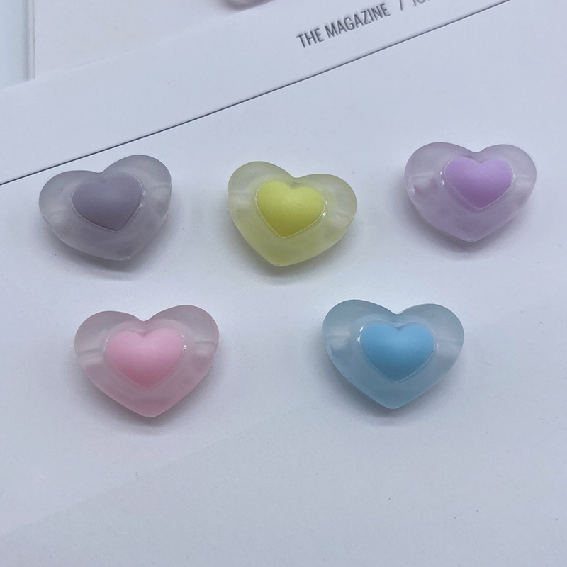 简约清新通孔磨砂蛋黄珠 diy儿童发饰制作橡皮筋配饰亚克力饰品详情图12