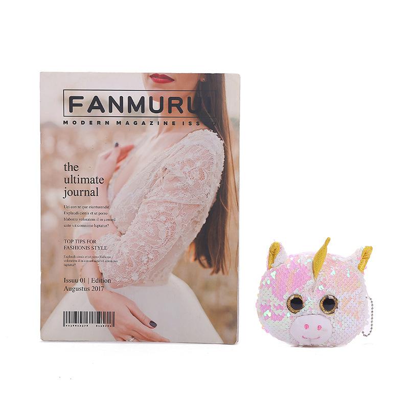 Children's coin purse, Mermaid, Unicorn, sequined flap, big eye storage bag, hand-held small card case Item Picture
