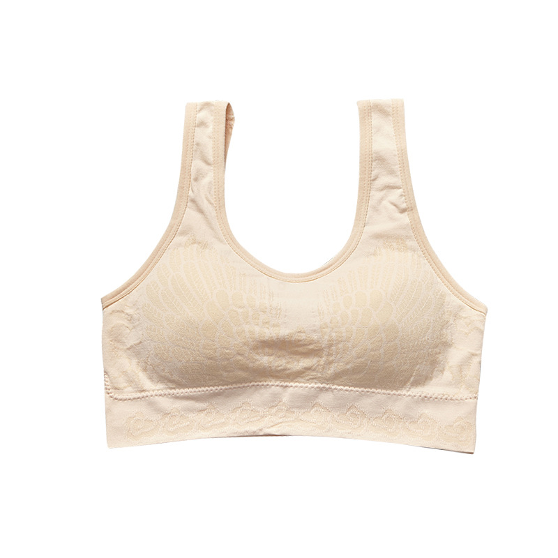 New seamless, wire-free cotton lining sleep gathering yoga lace beauty back vest sports bra for women Item Picture