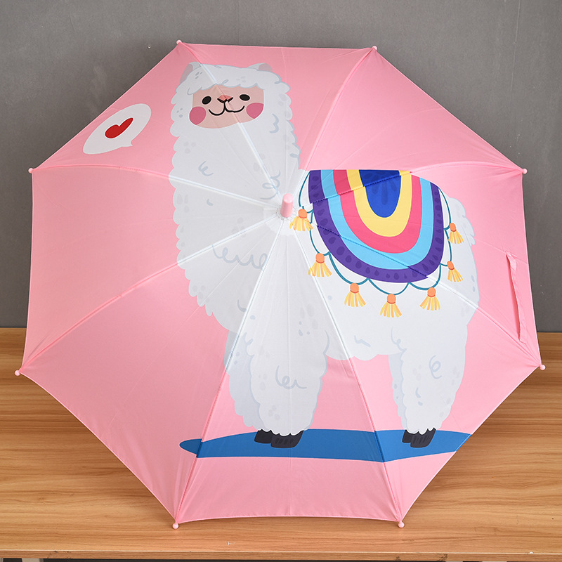 数码动物儿童雨伞长柄直杆晴雨伞可爱卡通小孩广告伞定制LOGO批发详情图11