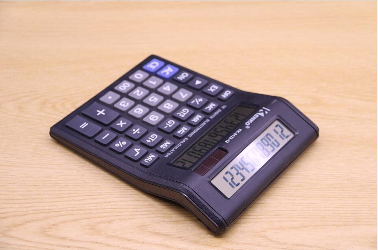 厂家直供 KK-8122-12B 财务用品计算机办公台式桌面双屏计算器