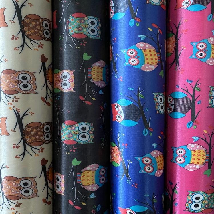 色丁印花系列 印猫头鹰 厂家现货供应 底部发泡 箱包手袋革