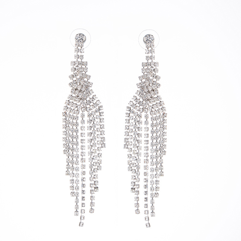 项链耳环手链/流行饰品/水钻爪链白底实物图