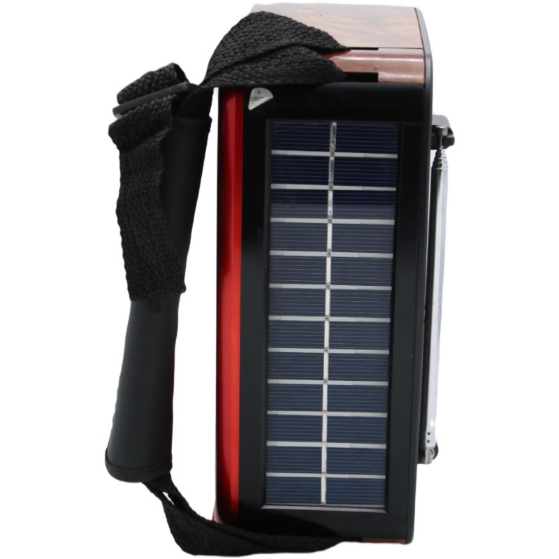 Solar-charged LED light radio, retro Bluetooth speaker, multi-band portable card semiconductor for the elderly Item Picture