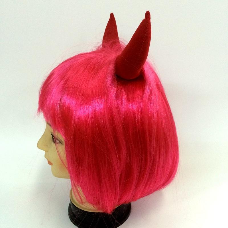 halloween Ox horn student short wig monochrome BOBO halloween wigs Export wig hair Application Scenario