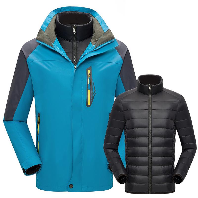 新款白鹅毛羽绒内胆冲锋衣高端户外三合一可拆卸两件套潮