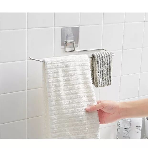 Factory direct sales, no need for drilling, does not damage the wall, stainless steel towel rack, does not take up space, bathroom tissue hook, rag rack Specification drawing