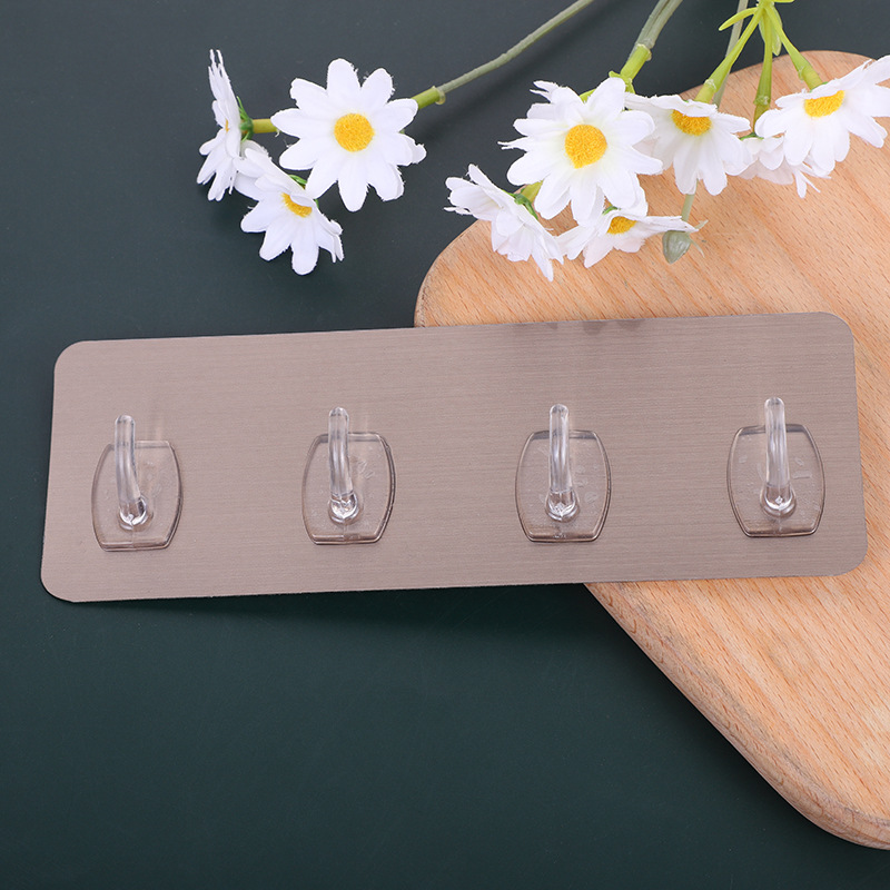 Seamless, strong brushed four-row crystal tree branch hook, no need for drilling at the back of the door, kitchen and kitchenware hook, bathroom hook full figure