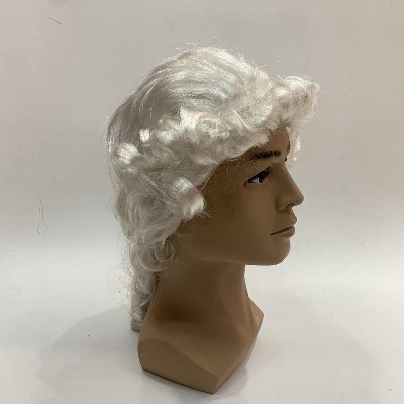 Lawyer wigs, European and American export trade, judge lawyer wigs, head covers, cosplay wigs, wigs, head covers details Picture