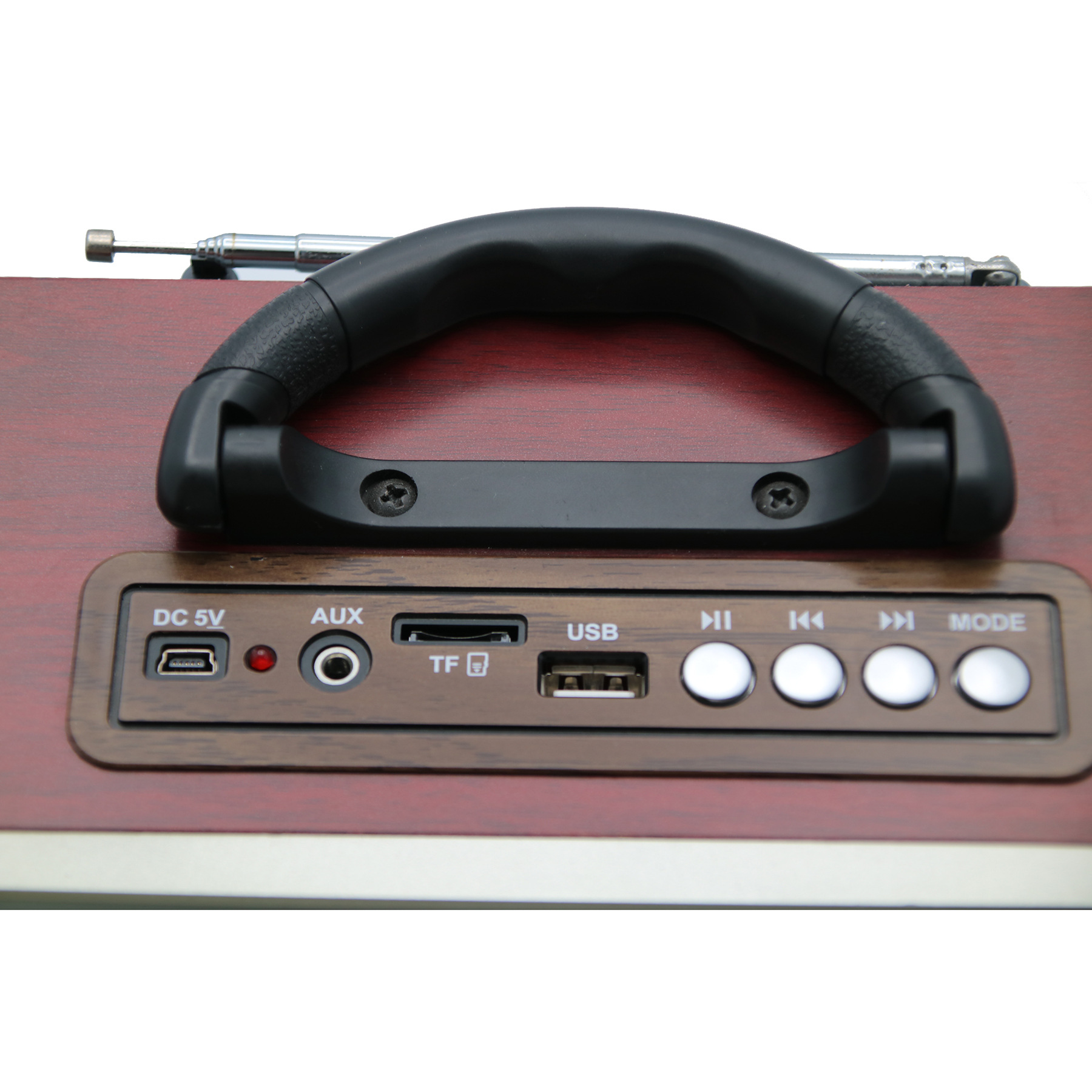 An old-fashioned European brand radio for the elderly, FM desktop, vintage, external amplifier, plug-in radio, made of wood Application Scenario