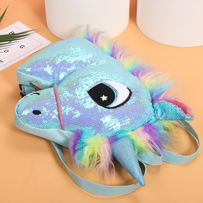 独角兽Unicorn大容量美人鱼亮片学生双肩背包可爱网红小书包批发细节图