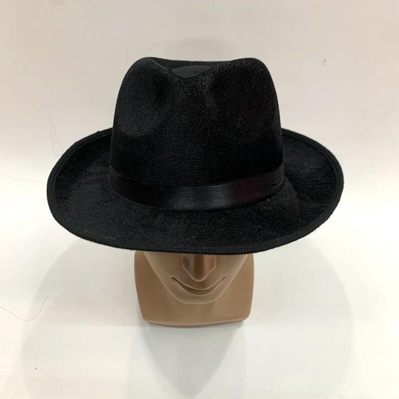 Velvet composite EVA top hats for export, custom-made jazz top hats of various materials, black men's formal hats Specification image