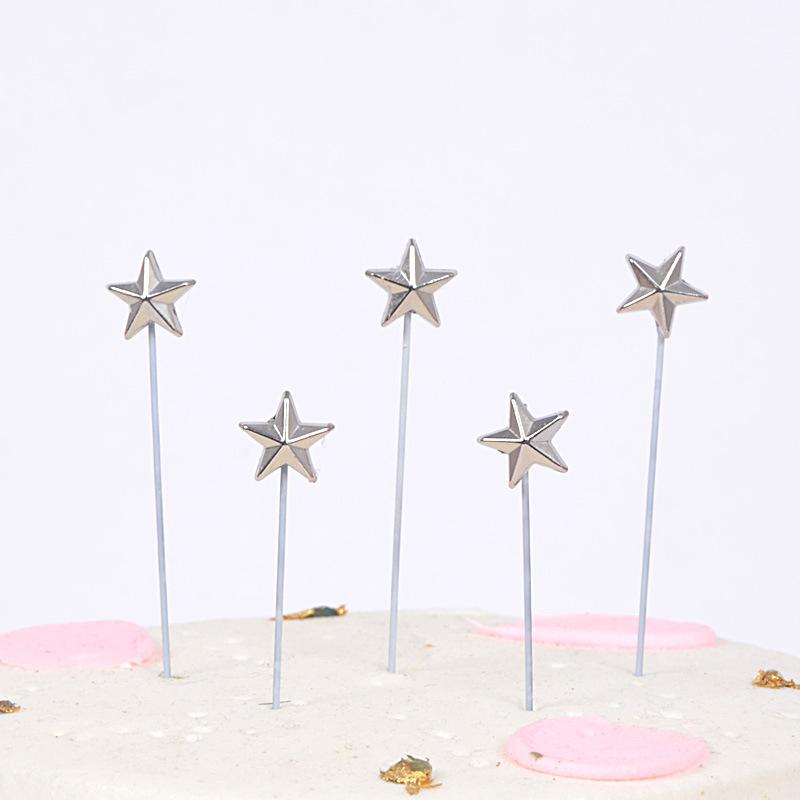 节日用品批发网红创意铂金小星星蛋糕装饰插牌百搭生日蛋糕装饰插牌 5个装详情图7