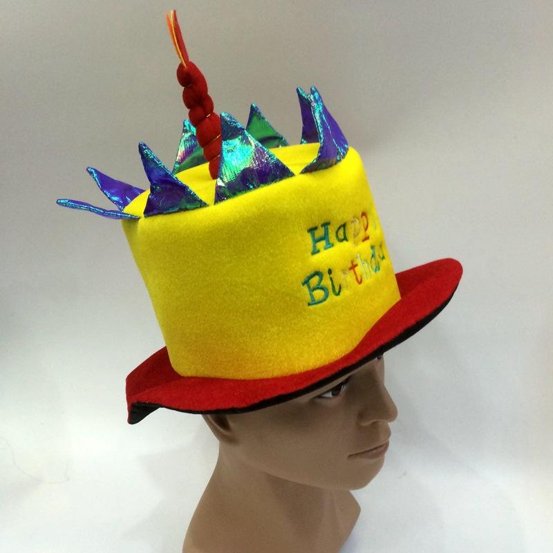 Customizable sizes and various styles of birthday cake hats for export production, 1 candle happy birthday hat details Picture