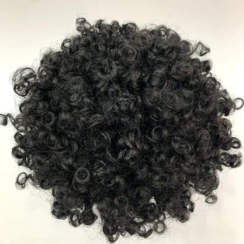 60g black children's fan wig, 60g children's performance wig, black people's African wig details Picture