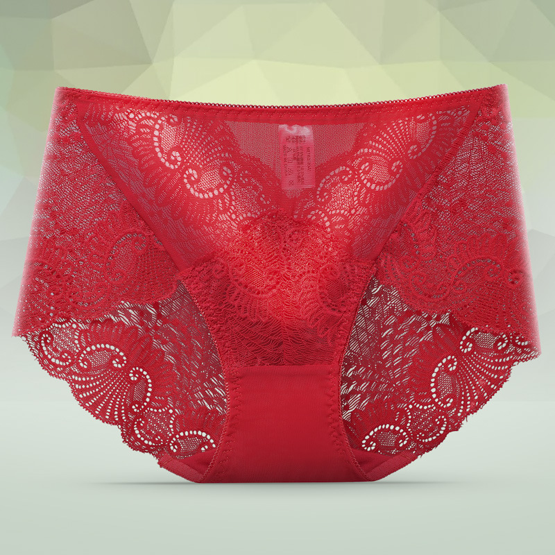 New women's underwear, sexy triangle pants, soft mesh splicing, hot-selling mid-waist lace underwear, factory direct sales undefined