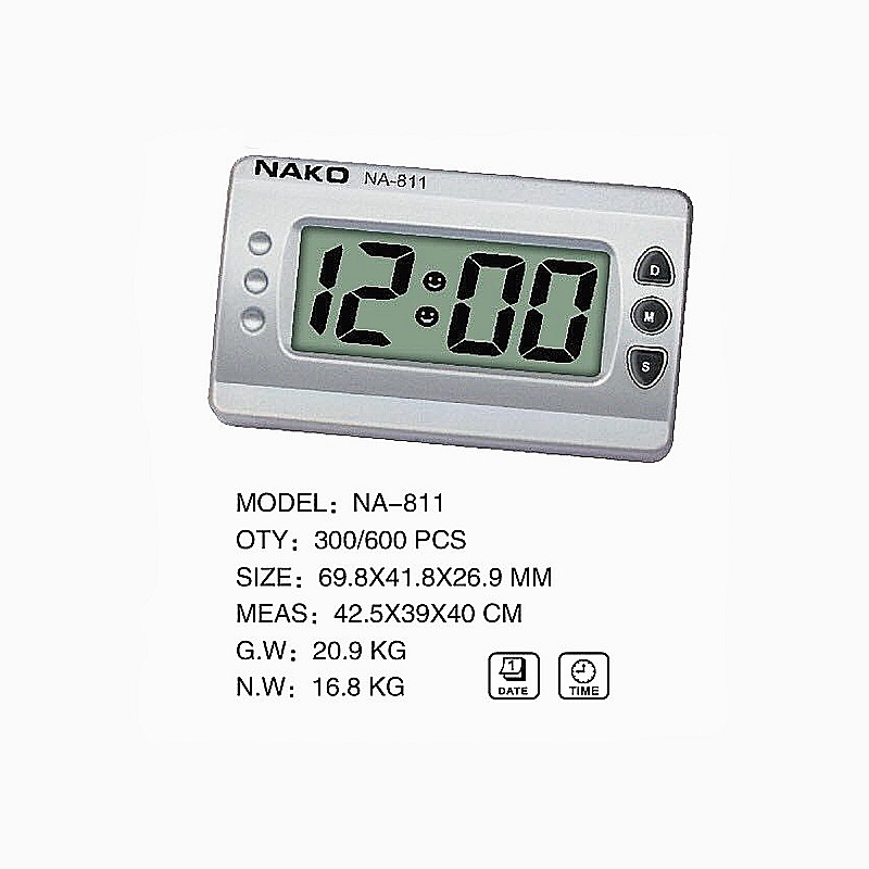 Manufacturers directly supply NAKO NA-811 car clock small alarm clock electronic clock lcd display electronic clock thumbnail
