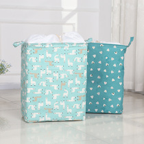 Home cotton linen storage frame dirty clothes basket Large square storage bag foldable cotton quilt storage basket