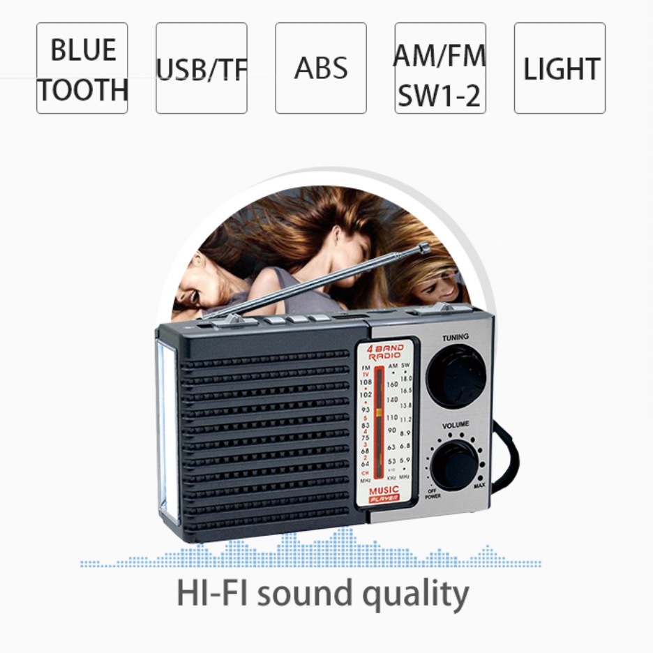 cmik's new card-inserting semiconductor radio is a full-band indoor portable full-frequency FM multimedia radio Item Picture
