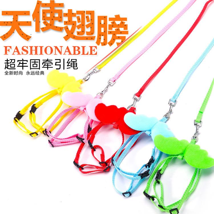 Cat Supplies Cat Leash Nylon webbing adjustable cat strap Walking cat leash Angel cat back leash full figure