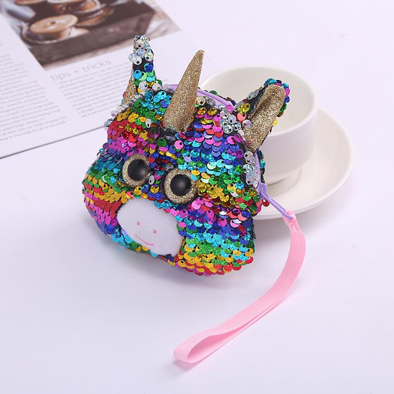 Children's coin purse, Mermaid, Unicorn, sequined flap, big eye storage bag, hand-held small card case undefined