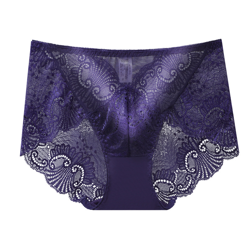 New women's underwear, sexy triangle pants, soft mesh splicing, hot-selling mid-waist lace underwear, factory direct sales Item Picture