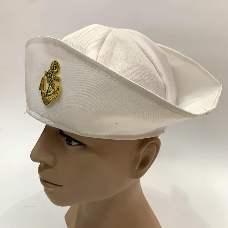 Qianfang Festival wig hat, white sailor anchor icon hat, cosplay Marine sailor professional hat 3332 Item Picture