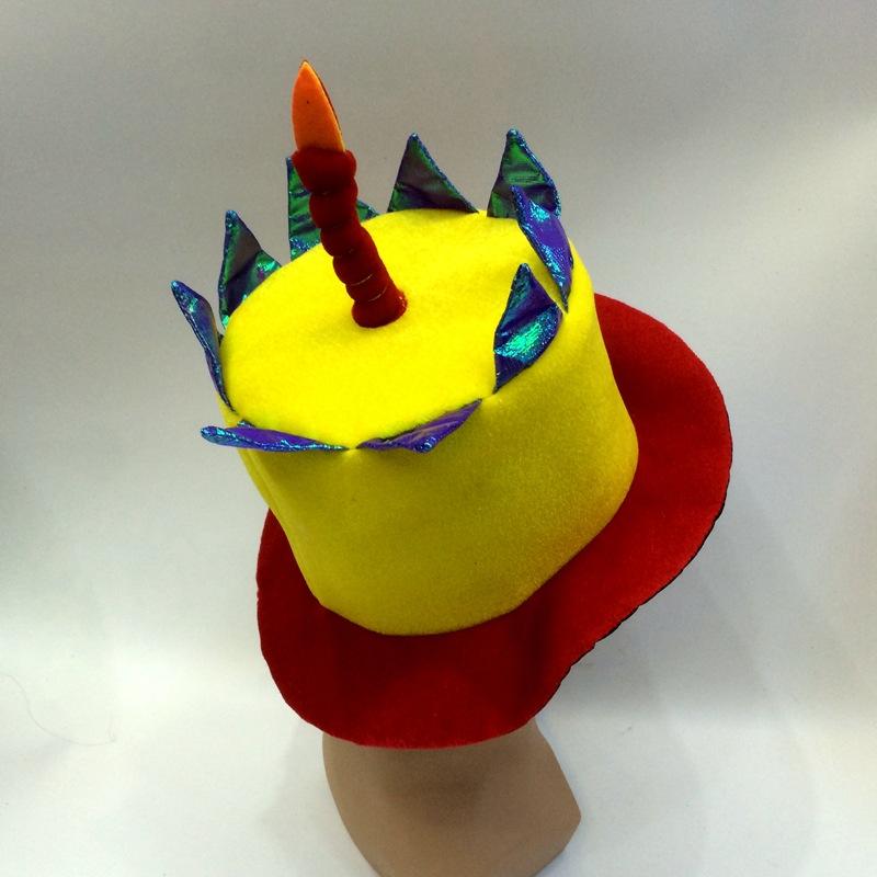 Customizable sizes and various styles of birthday cake hats for export production, 1 candle happy birthday hat Specification image