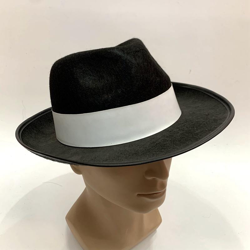 Qianfang Festival wig hat, popular cowboy hat, top hat, horseman rider hat, Festival hat, White broadband hat 2231 Specification image