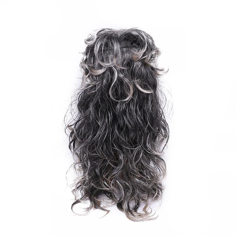 Custom-made black and white long wavy wigs for foreign trade export and other styles of wigs foreign trade wigs Application Scenario