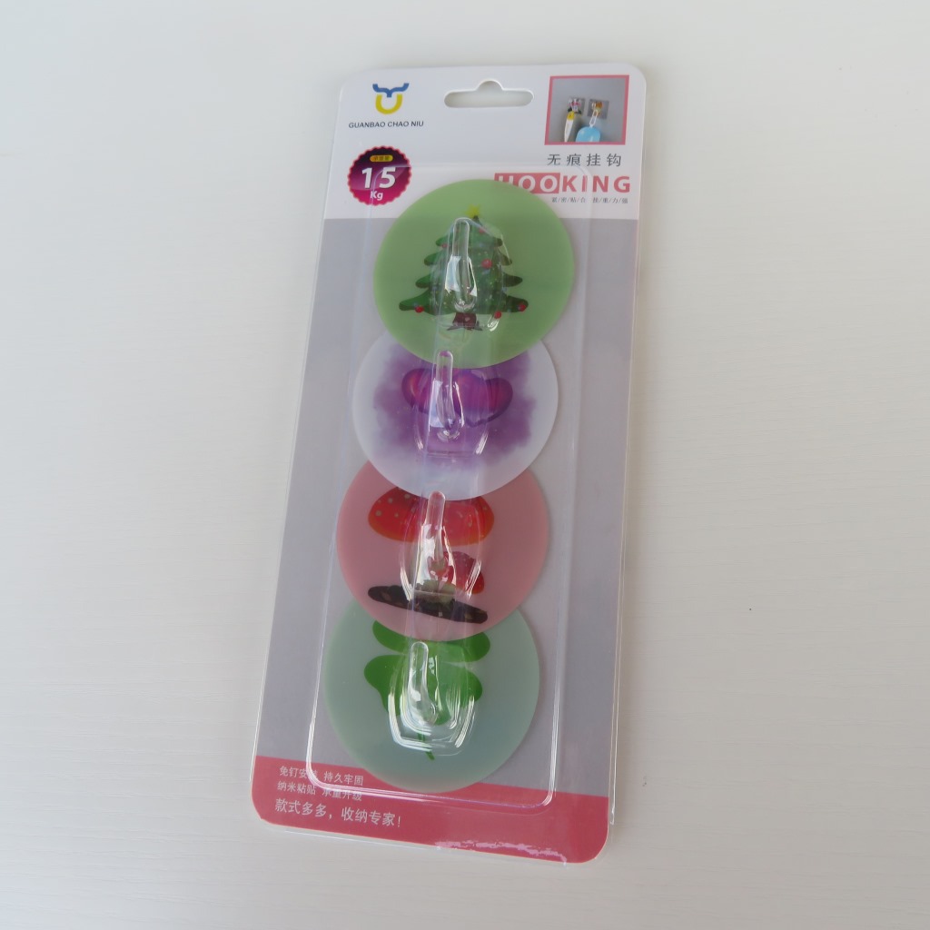 Factory direct sales of seamless strong adhesive hook card installation, seamless four-piece crystal tree branch hook strong seamless adhesive card installation details Picture