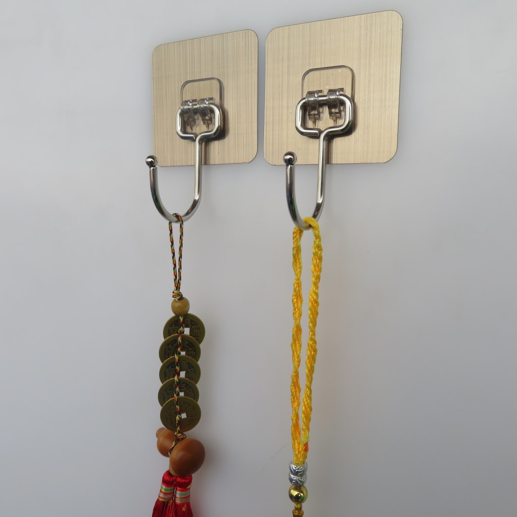 Non-drilling, strong, traceless large hook, stainless steel large curved hook, strong load-bearing capacity, no rust, sticky hook, kitchen large hook full figure