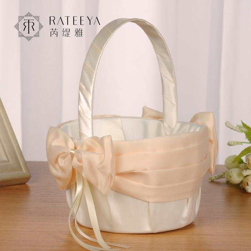 婚庆产品婚庆产品婚庆产品婚庆产品婚庆产品婚庆产品欧式婚庆花篮蝴蝶结配饰婚礼新娘花篮结婚手提花篮婚庆用品批发