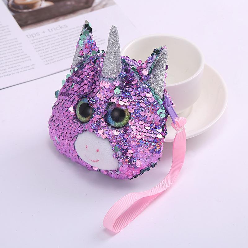 Children's coin purse, Mermaid, Unicorn, sequined flap, big eye storage bag, hand-held small card case undefined