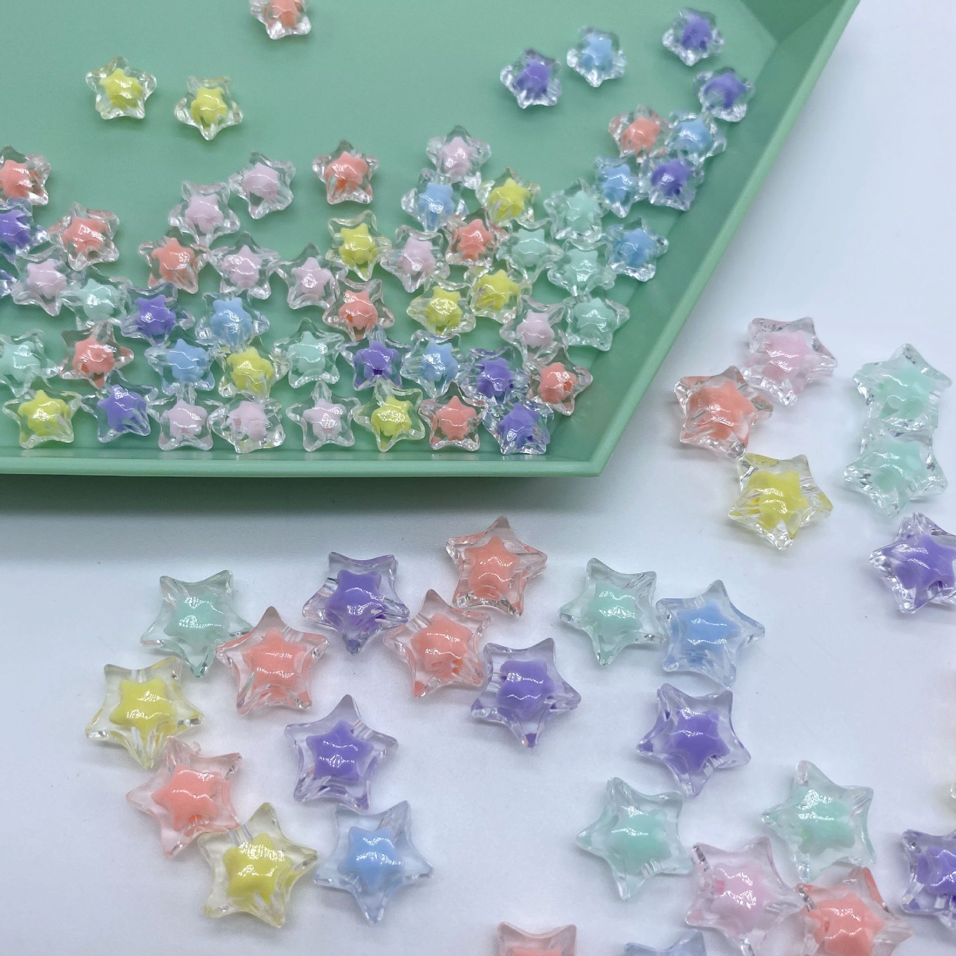 Factory direct sales of acrylic versatile T-shaped transparent pearl beads, diy five-pointed star pumpkin beads to make children's headbands details Picture