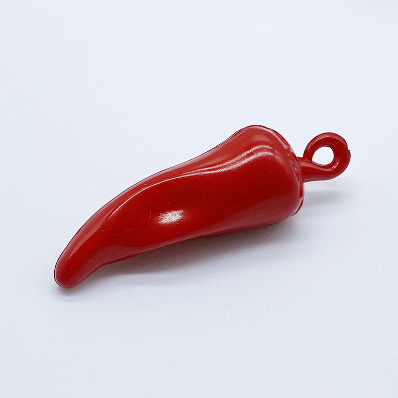 This is a diy beaded material of the same style as the popular acrylic hanging hole small chili pepper hundred-piece. The red color is used to make earrings undefined
