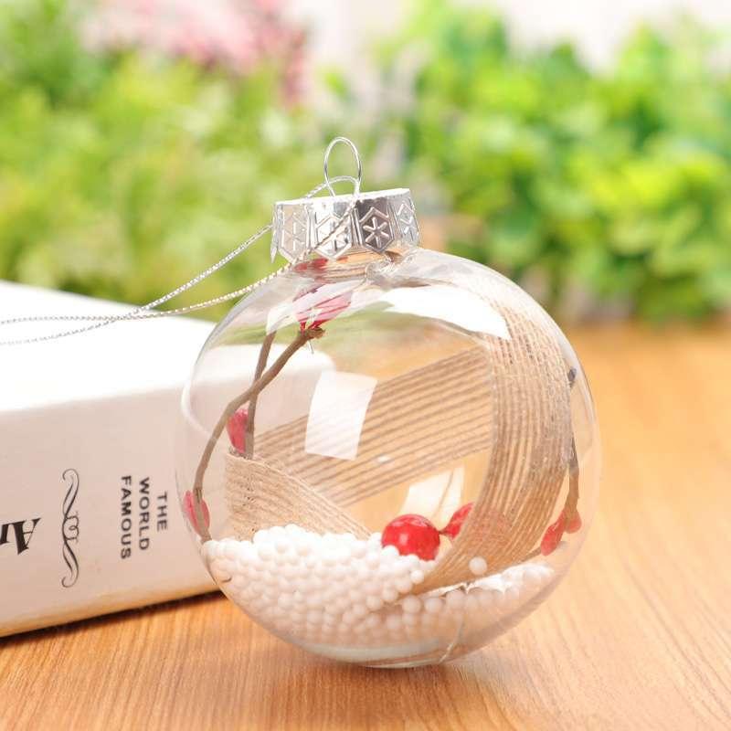 Wedding products: cross-border transparent plastic balls, hollow round balls, Christmas balls, Christmas, New Year and Spring Festival PET decorative balls with decorations undefined