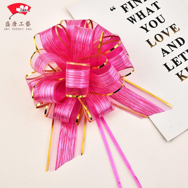 50MM雪纱印花球花 婚庆装饰手拉花厂家直销现货详情图12