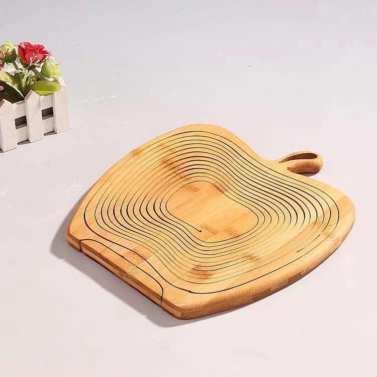 New bamboo fruit basket, folding fruit basket, fashionable and creative bamboo basket, fruit basin, bamboo and wood craftsmanship Application Scenario