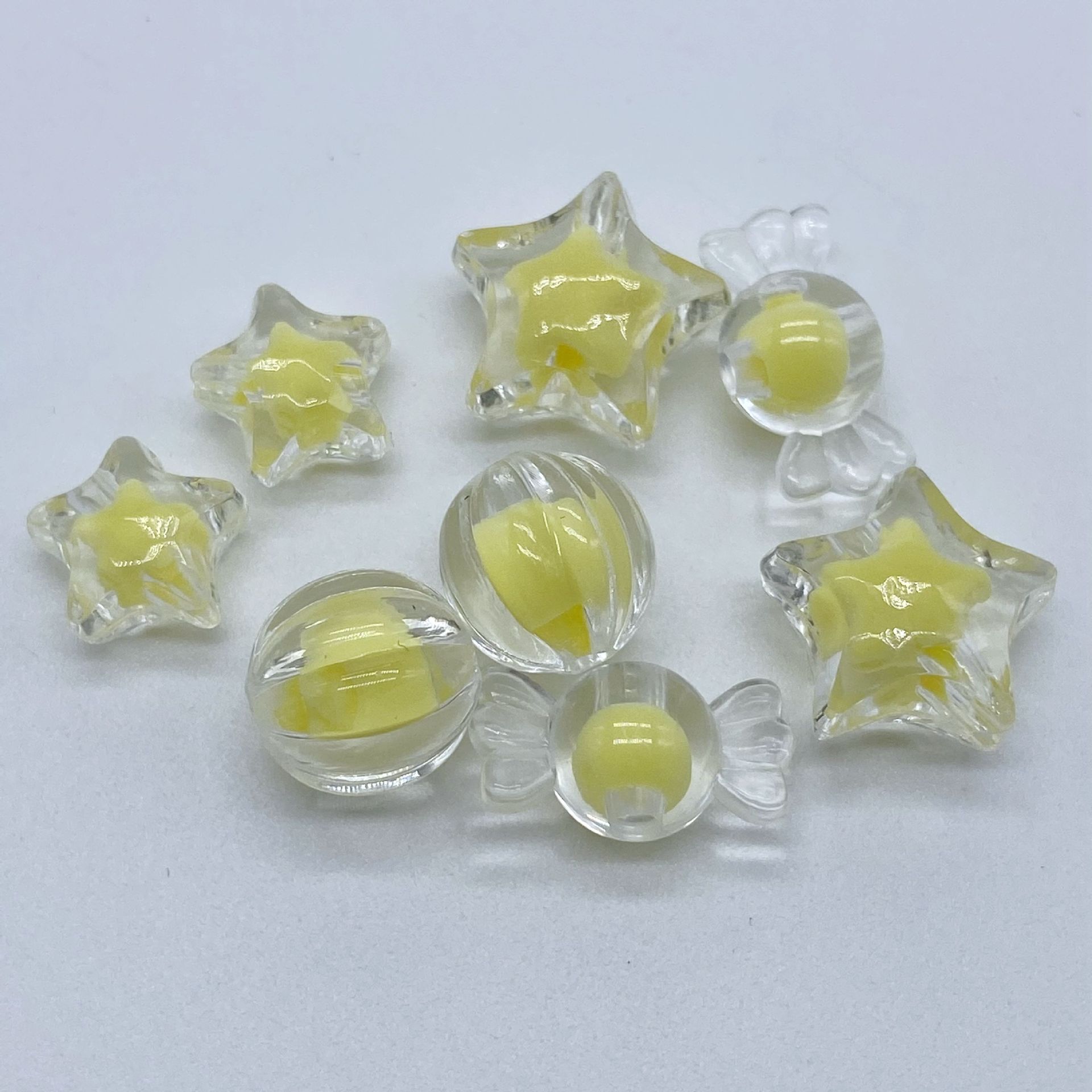 Factory direct sales of acrylic versatile T-shaped transparent pearl beads, diy five-pointed star pumpkin beads to make children's headbands undefined