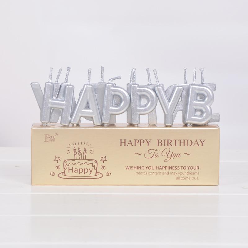 节日用品蛋糕蜡烛土豪金字母蜡烛happybirthday派对蛋糕装饰 生日蜡烛批发详情图9