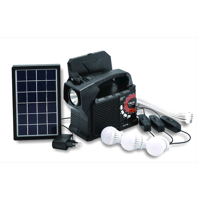 cmik户外太阳能储能电源太阳能蓝牙音箱收音机充手机移动照明系统
