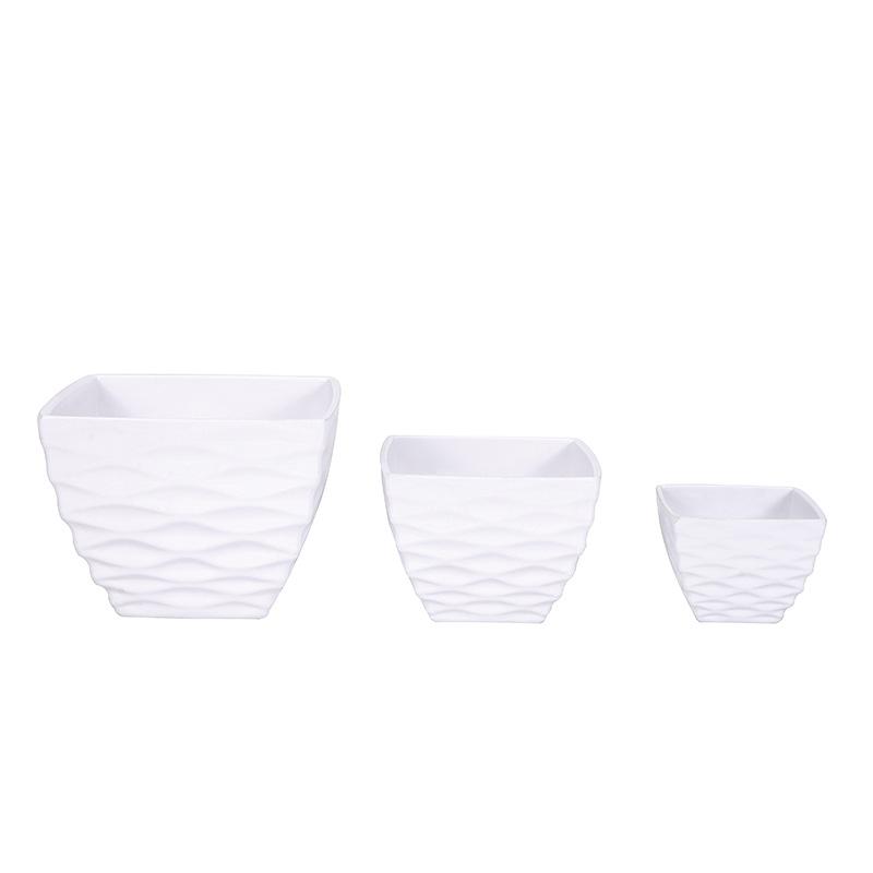 Factory direct sales color 3 size concave square plastic planter succulent planter