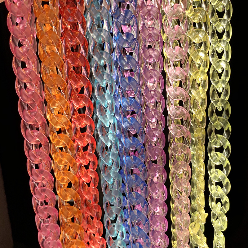 diy simple and versatile accessories: Bag strap decoration, popular hairpin accessories, transparent color-plated chain buckle Specification image