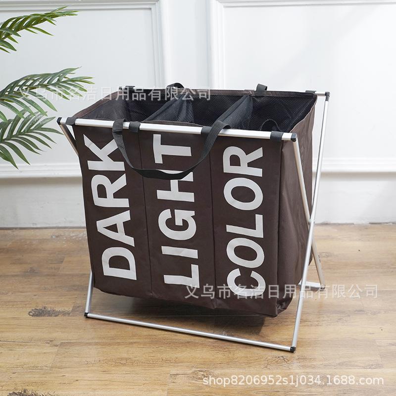 Oxford Cloth Belt Handle Three Cell Aluminum Rack Laundry Basket Storage Basket Sundries Basket Laundry Basket Home Storage Basket Opp Bag Application Scenario