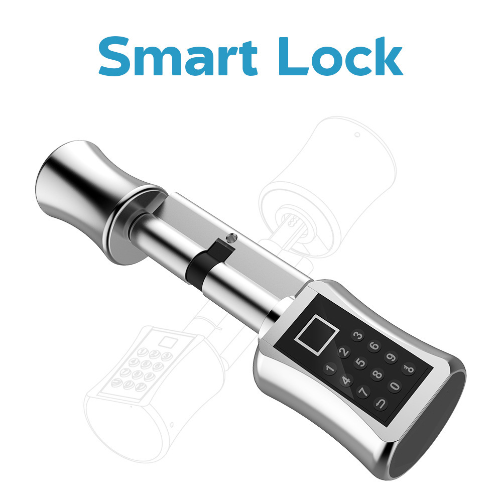 Cross-border e-commerce YL-71 European standard smart lock core, fingerprint, password, key, three-in-one, screenless, with voice lift
