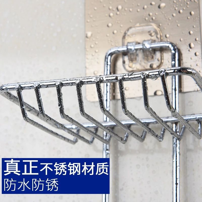 The seamless, strong stainless steel double-layer soap box is durable, does not rust, does not require drilling, and does not damage the wall. Factory direct sales of soap boxes Specification image