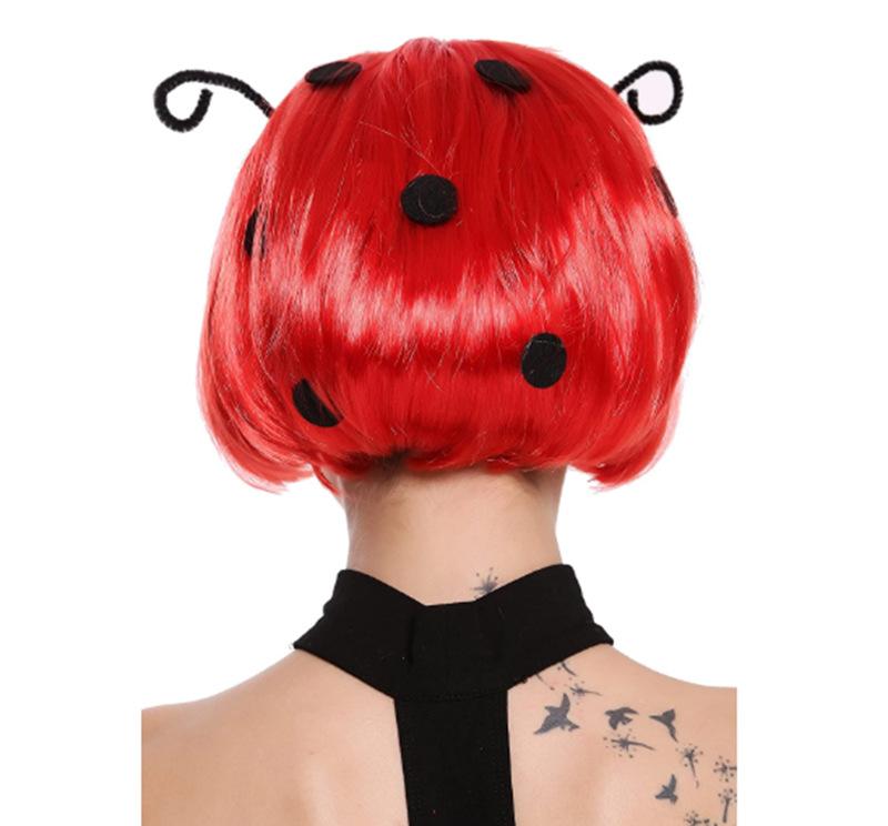 Halloween ladybug wig, custom-made black polka dot antennae hallowmas wig for export details Picture